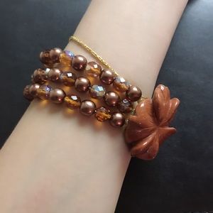 Brown flower bracelet